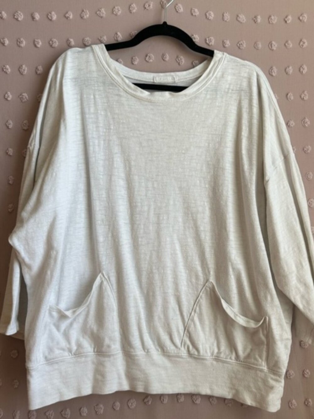 CP Shades Oversized 3/4 Sleeve Front Pocket Tee Sz S White‎